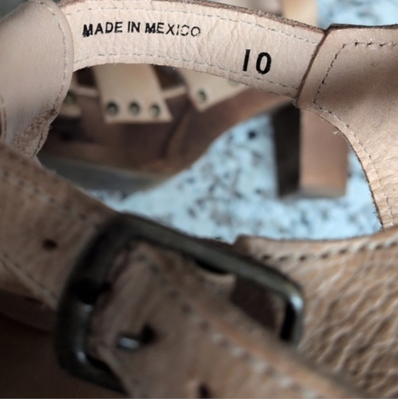 BedStu Caitlin Platform Sandals Tan Sz 10 Genuine Leather Heels Bed Stu Sandals - Picture 9 of 10